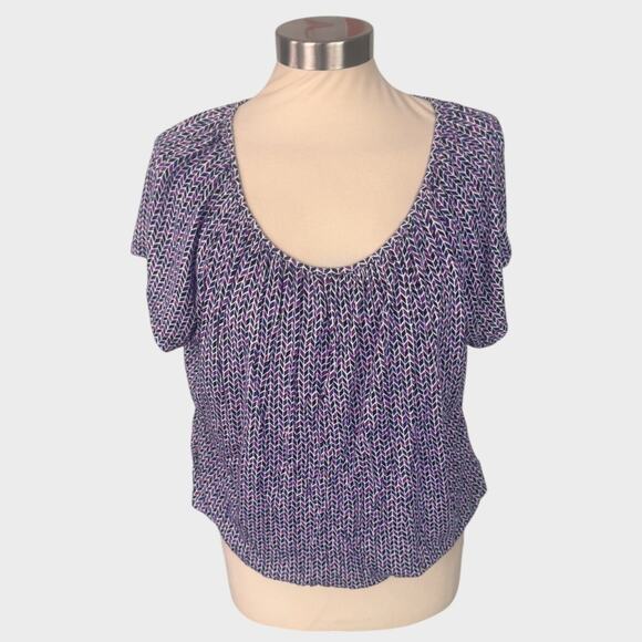 Daisy Fuentes Large 100% Rayon Geometric Top - Picture 1 of 8